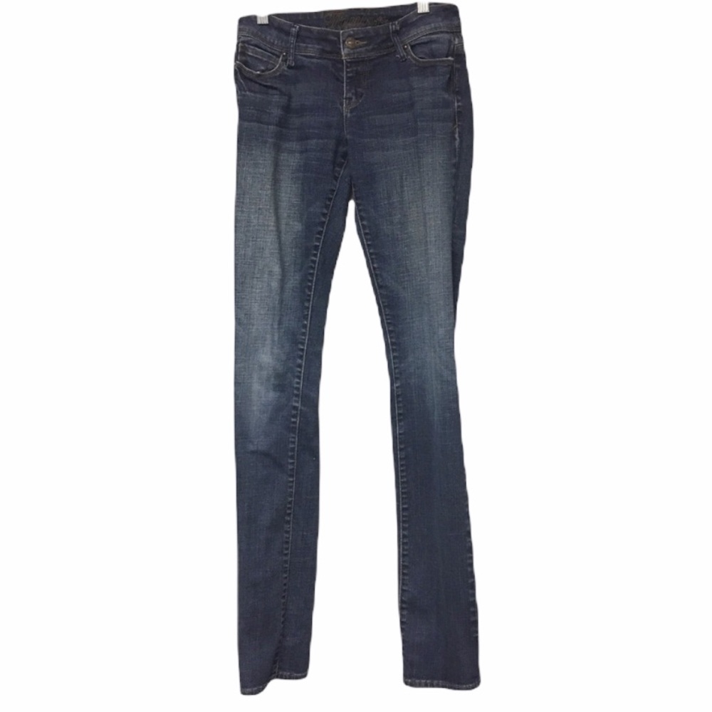Skinny Leg Jeans Delia's Taylor Medium Dark Wash Long size 1 Juniors GUC
